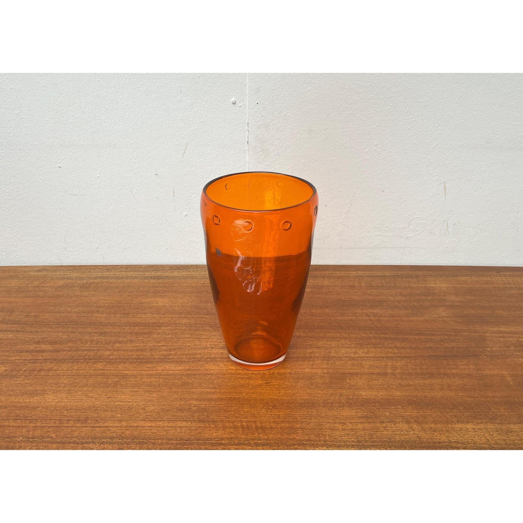 Large Vintage Glass Vase from Hysteria, 1980s For Sale 4