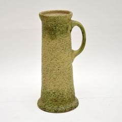 Large Vintage Glazed Ceramic Pitcher / Vase