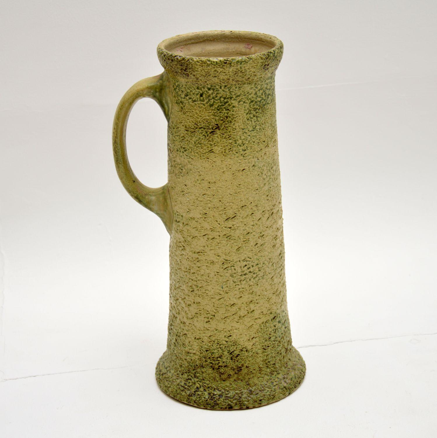 Large Vintage Glazed Ceramic Pitcher / Vase In Good Condition For Sale In London, GB