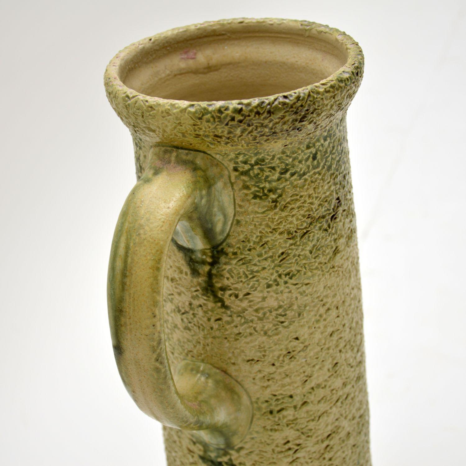 20th Century Large Vintage Glazed Ceramic Pitcher / Vase For Sale