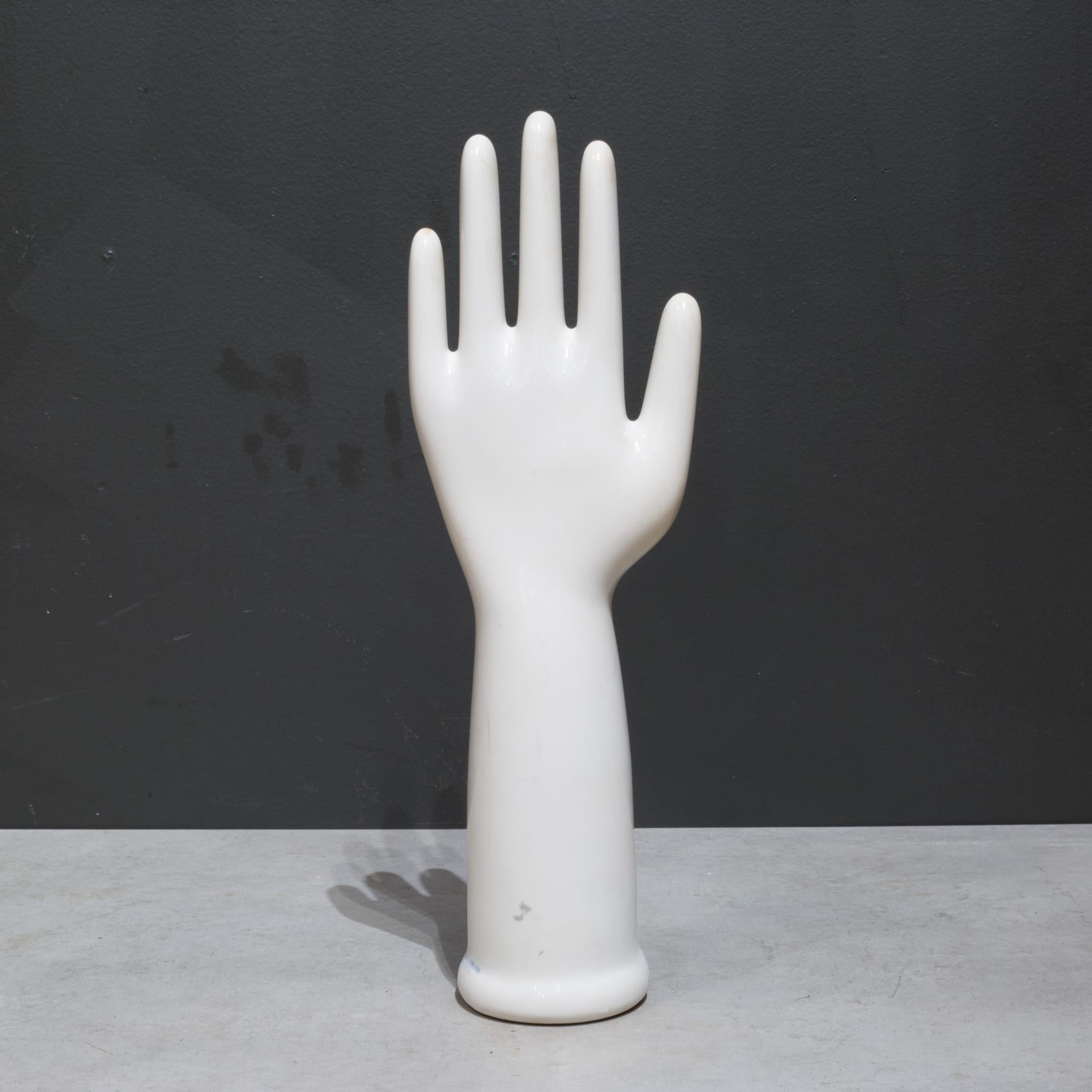 Large Vintage Glazed Porcelain Factory Rubber Glove Mold C.1991  (FREE SHIPPING) In Good Condition For Sale In San Francisco, CA