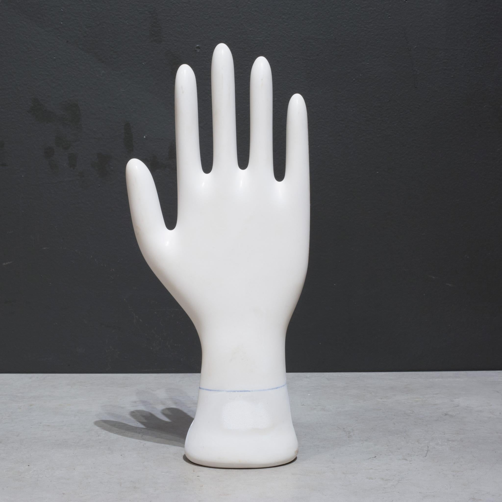 Industrial Vintage Glazed Porcelain Factory Rubber Glove Mold, C.1991  (FREE SHIPPING) For Sale