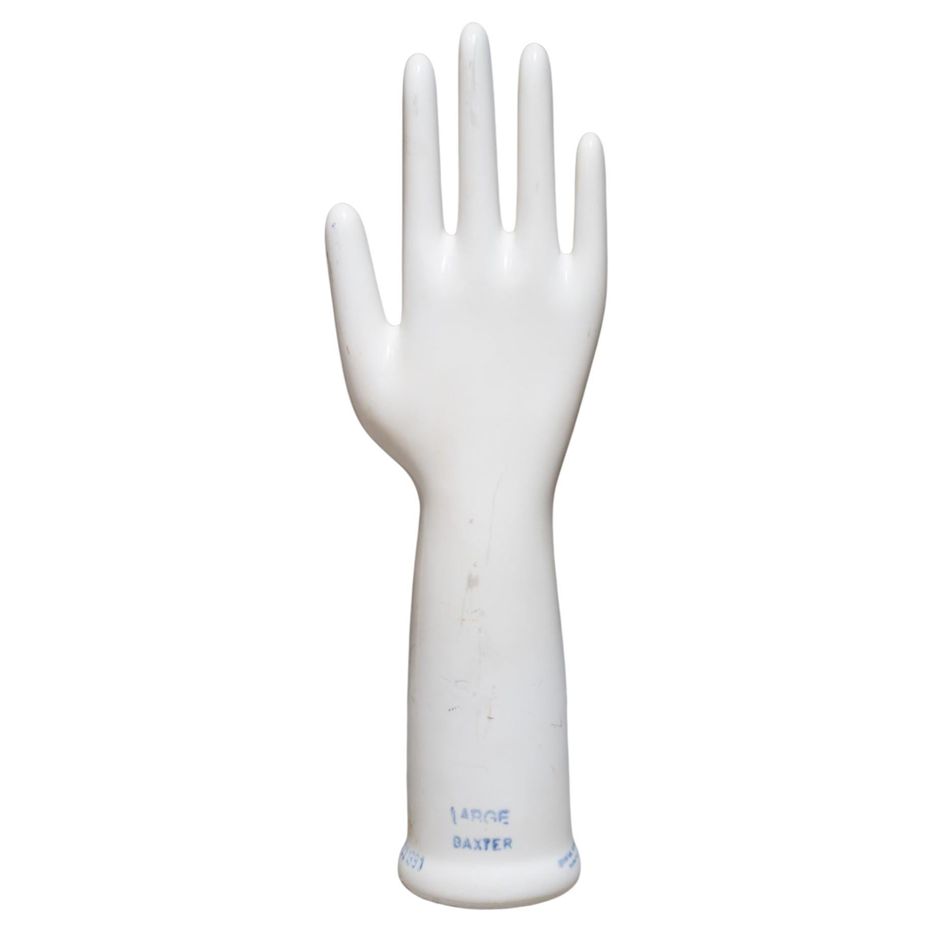 Large Glazed Porcelain Factory Rubber Glove Mold, C.1991  (FREE SHIPPING) For Sale
