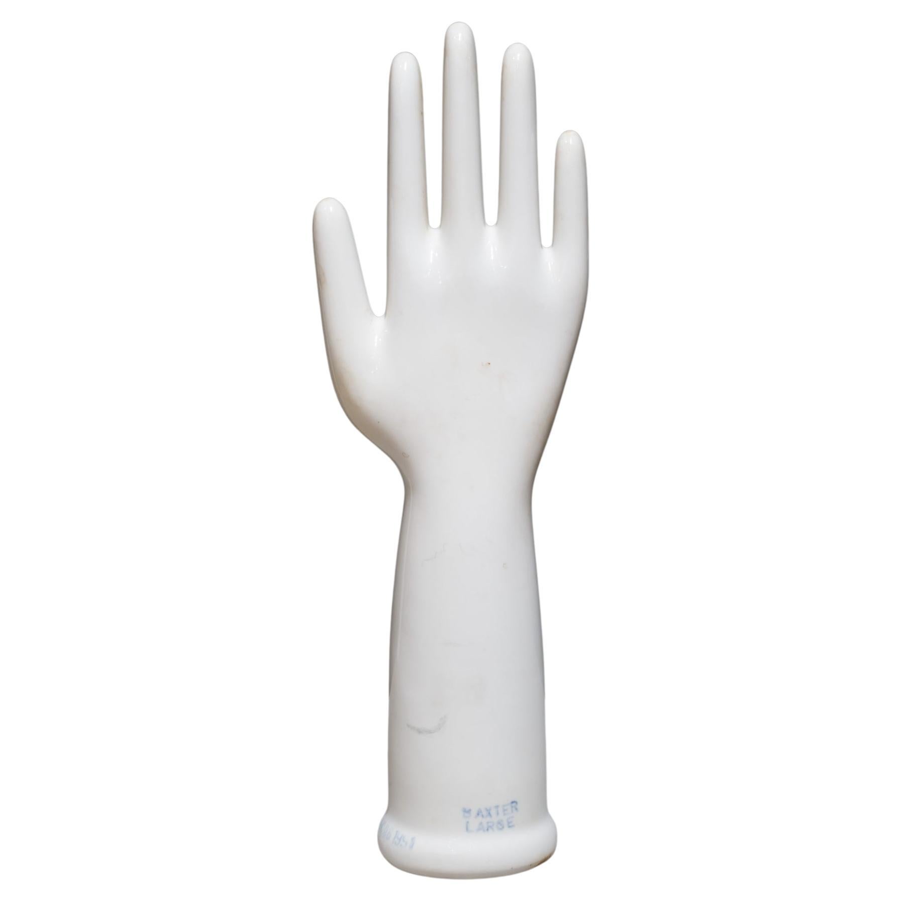 Large Vintage Glazed Porcelain Factory Rubber Glove Mold C.1991  (FREE SHIPPING) For Sale