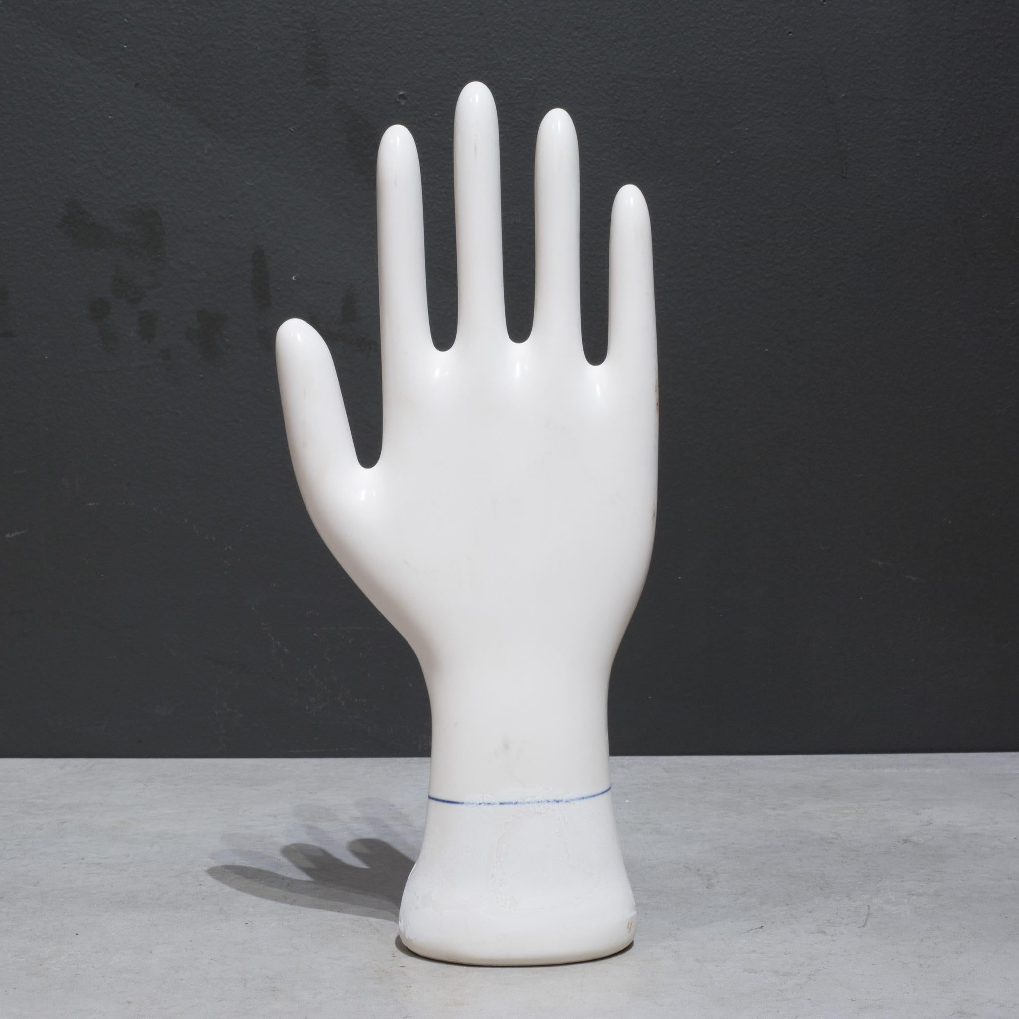 20th Century Large Vintage Glazed Porcelain Rubber Glove Mold C.1985  (FREE SHIPPING) For Sale