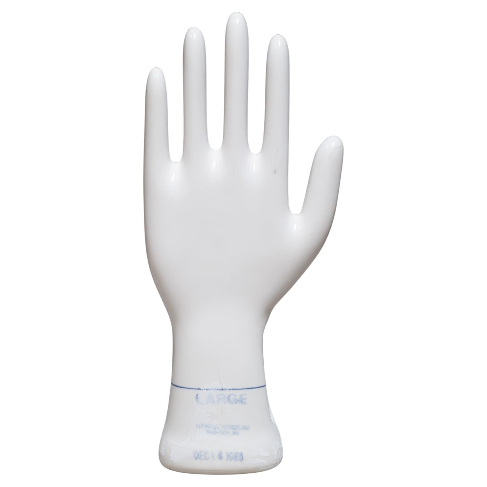 Large Vintage Glazed Porcelain Rubber Glove Mold C.1985  (FREE SHIPPING) For Sale