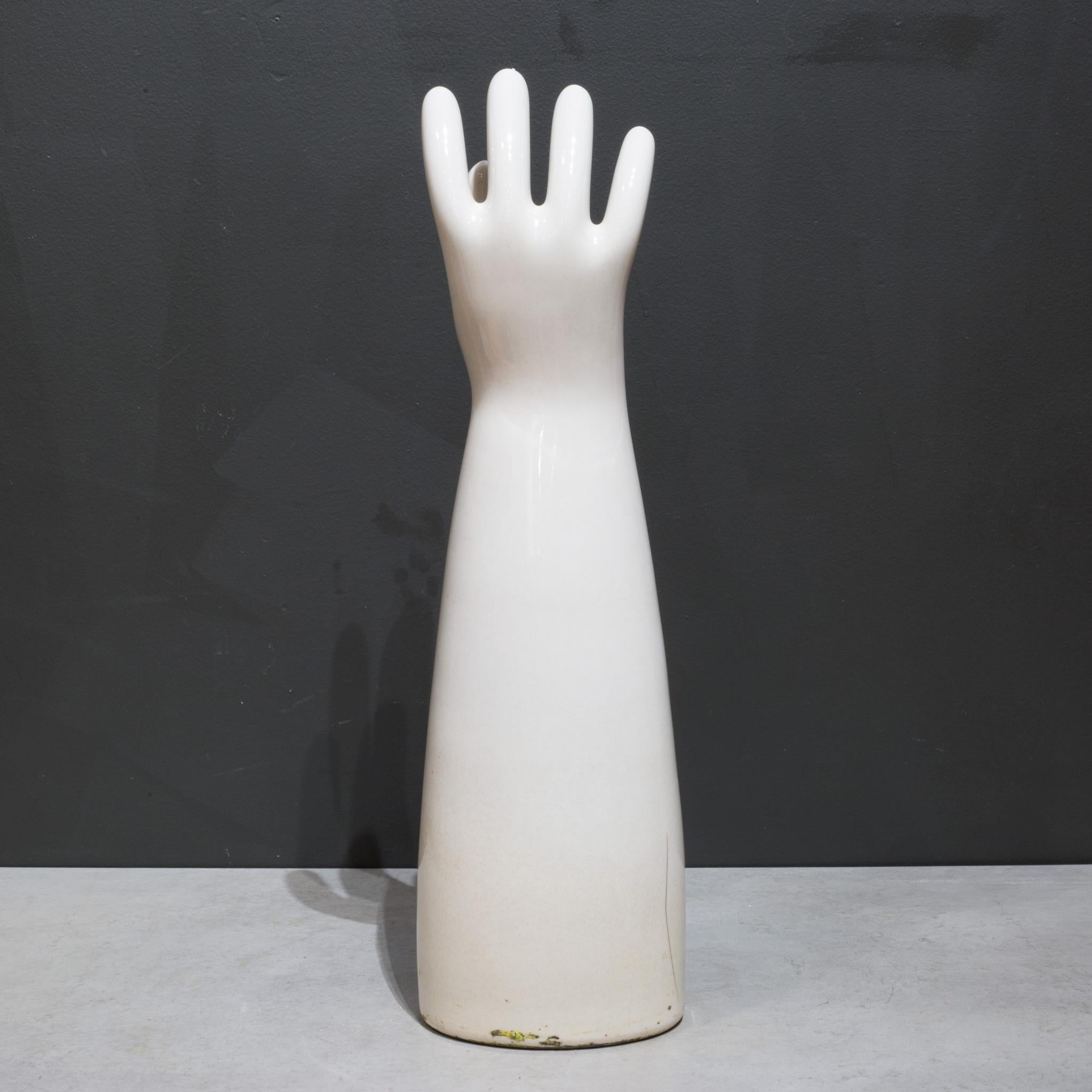 Large Vintage Glazed Porcelain Rubber Glove Mold C.1992 1