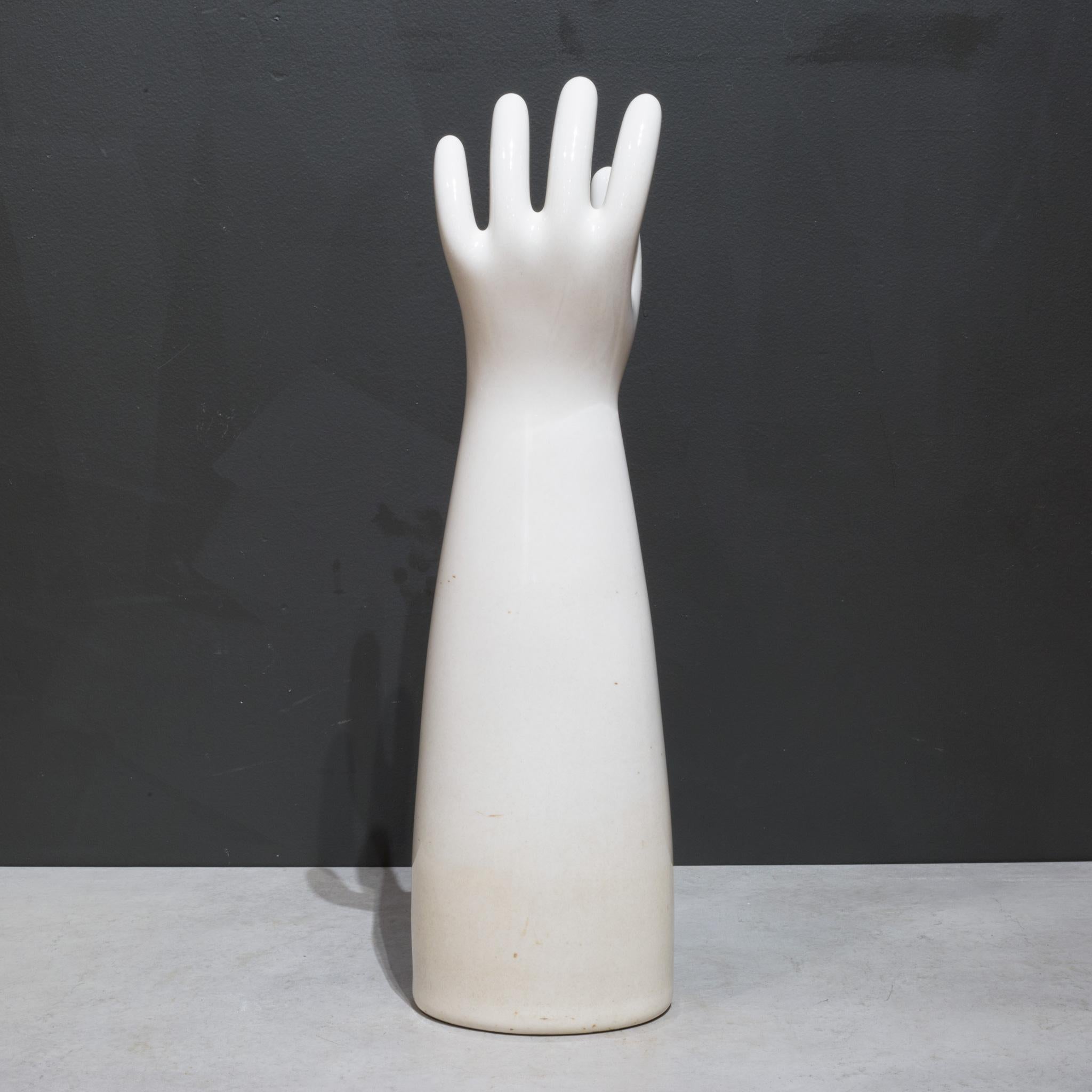 Large Vintage Glazed Porcelain Rubber Glove Mold, C.1992 1
