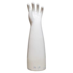 Large Retro Glazed Porcelain Rubber Glove Mold, C.1992