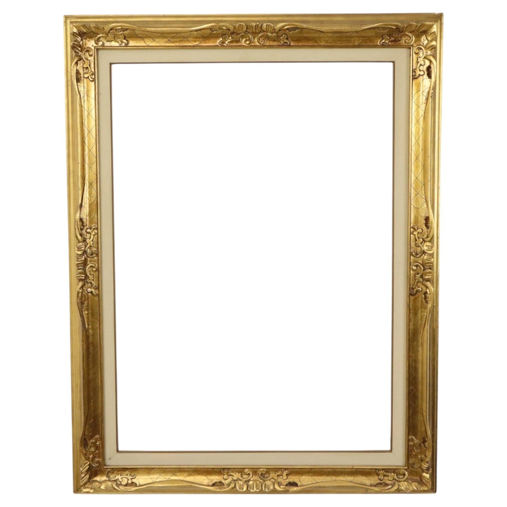 Cornice grande dorata d'epoca in stile barocco classico 86 cm in vendita
