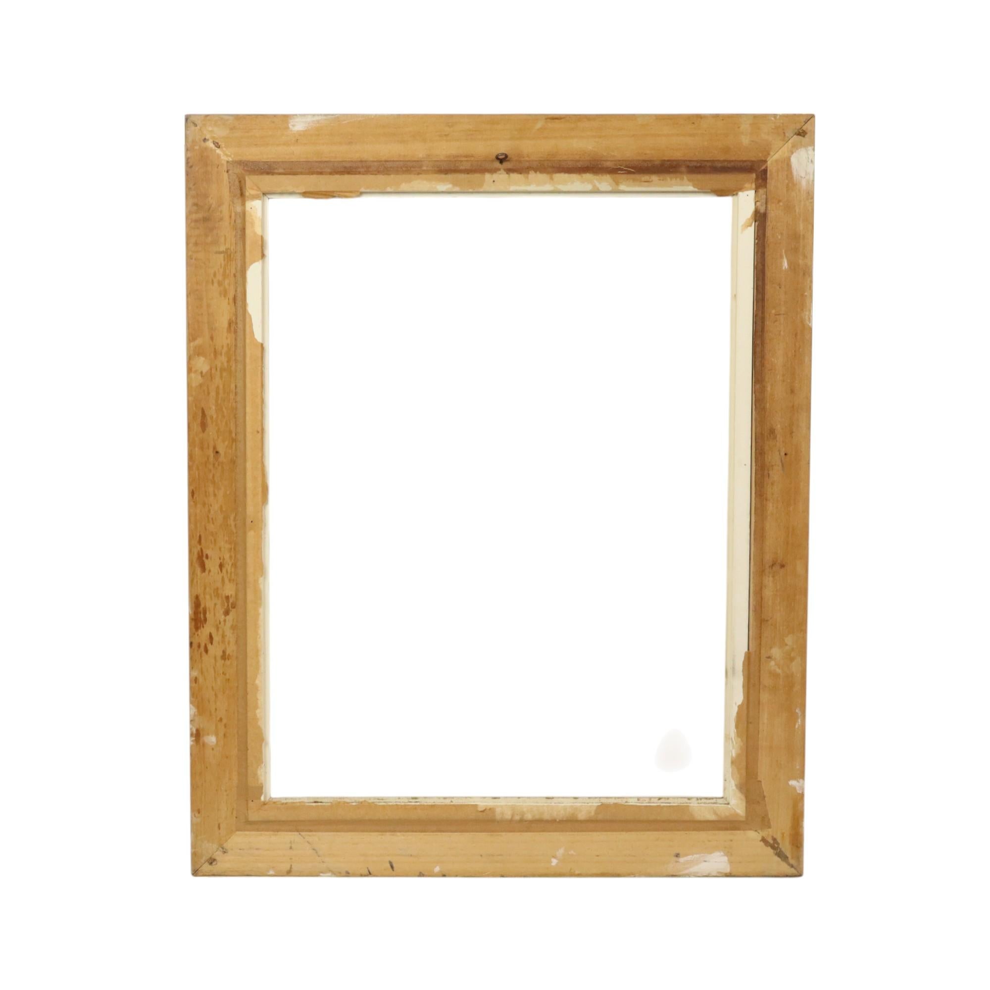 Grande cornice dorata d'epoca in stile barocco in pino classico 92x74cm in vendita 6