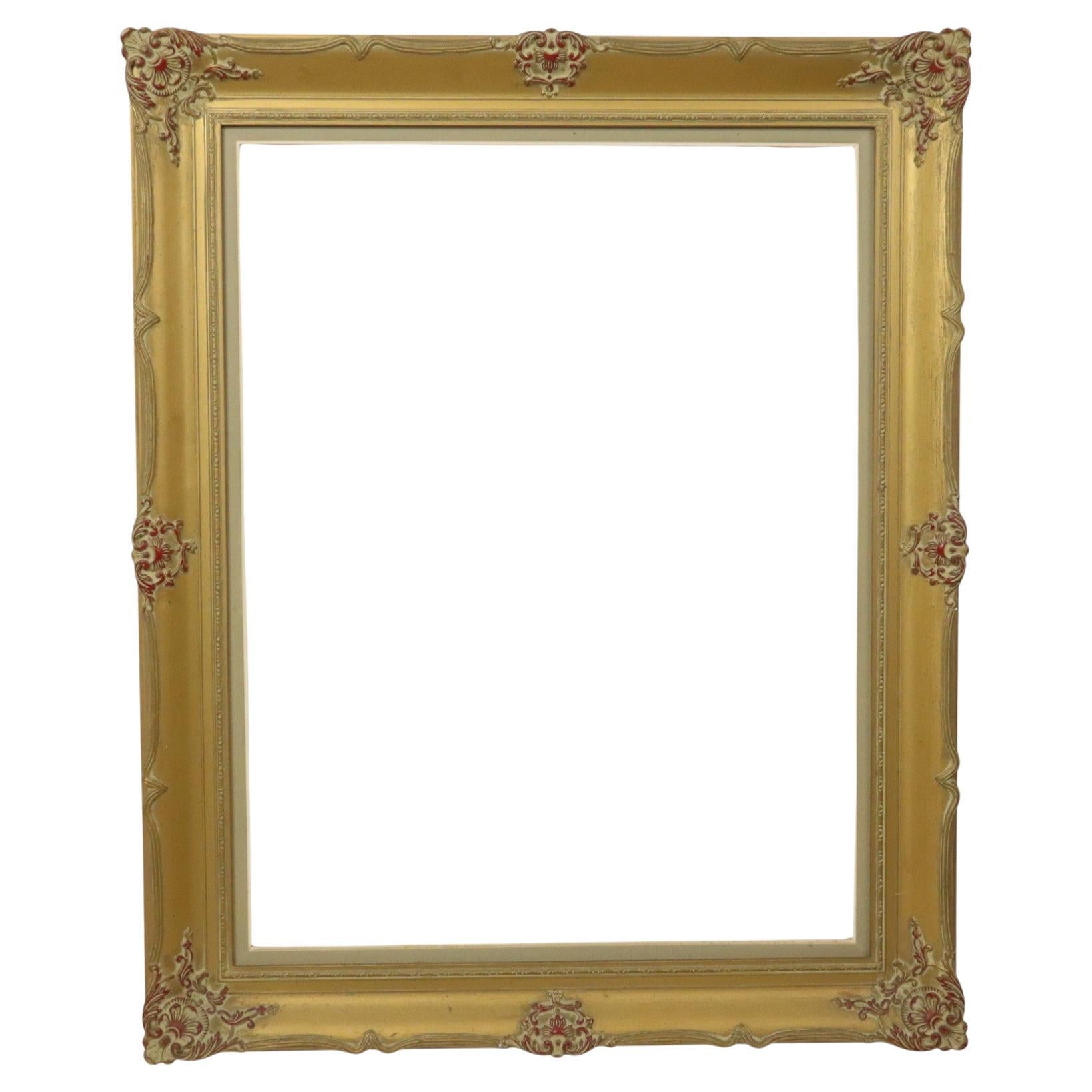 Großer goldener Vintage-Rahmen im Barockstil Klassisches Kiefernholz 92x74cm