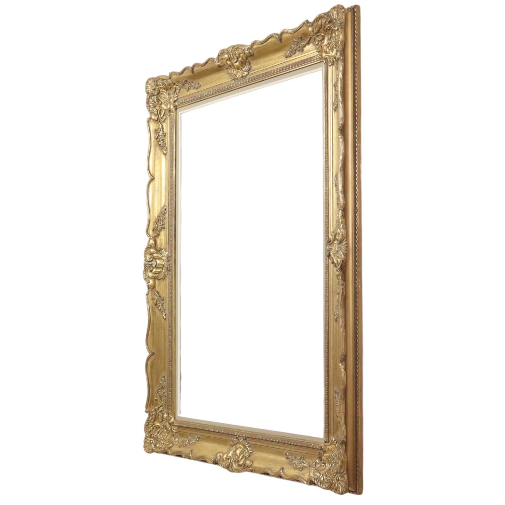 Großer Vintage Goldrahmen Barock Stil Klassisch Kiefer Wood 114cm im Angebot 3