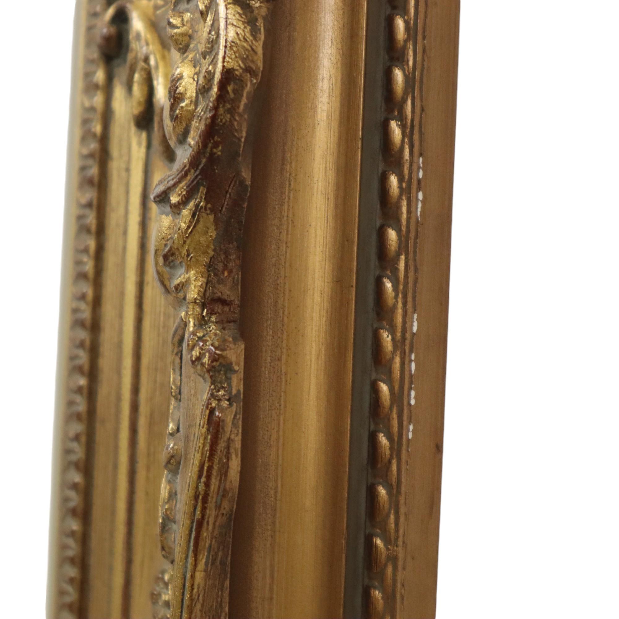 Großer Vintage Goldrahmen Barock Stil Klassisch Kiefer Wood 114cm im Angebot 6