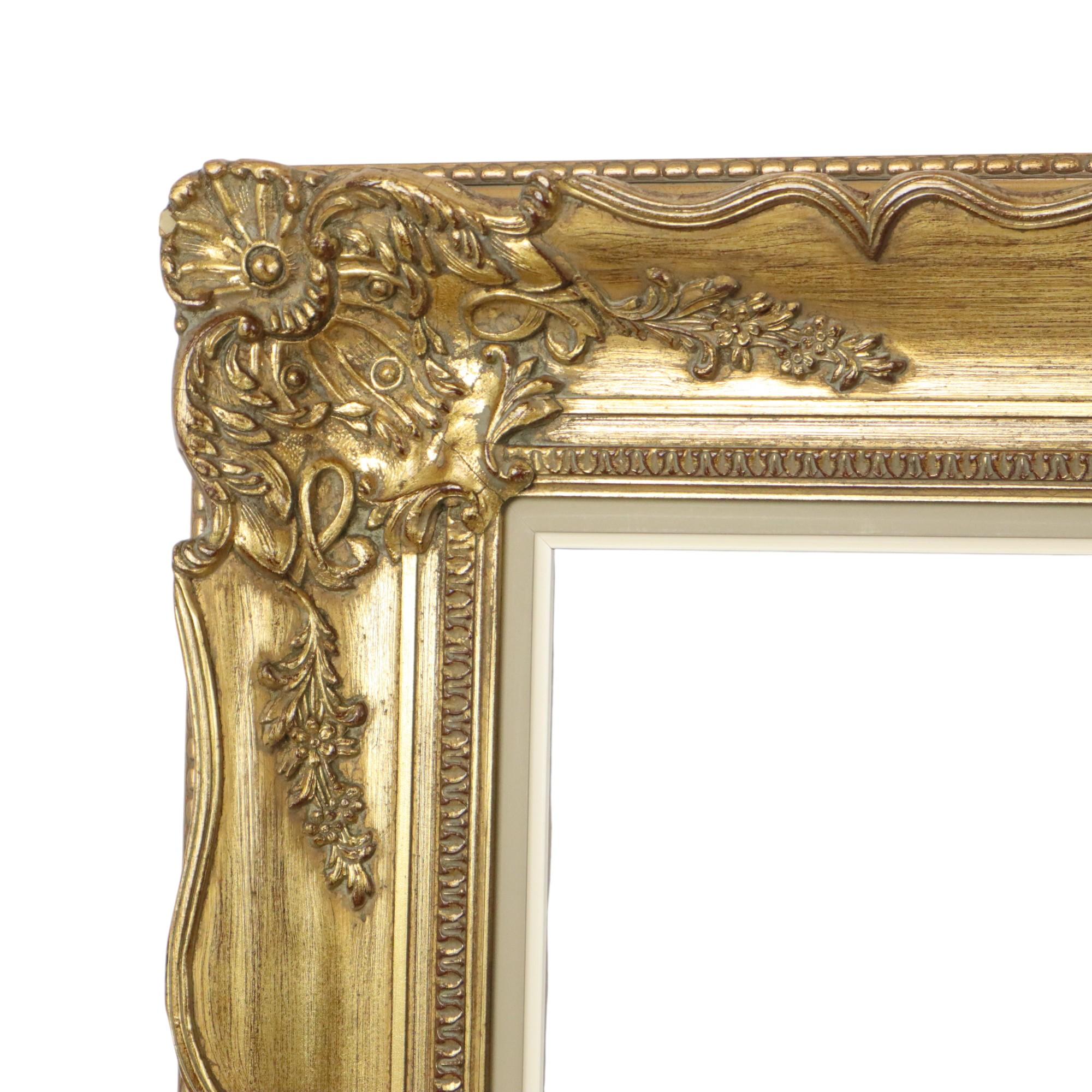 Großer Vintage Goldrahmen Barock Stil Klassisch Kiefer Wood 114cm (Vergoldet) im Angebot