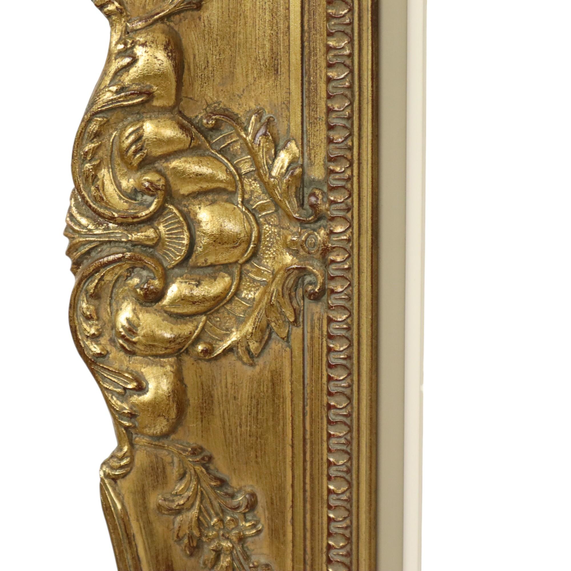 Großer Vintage Goldrahmen Barock Stil Klassisch Kiefer Wood 114cm im Angebot 2