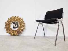 Grand miroir vintage Golden Sunburst, années 1960
