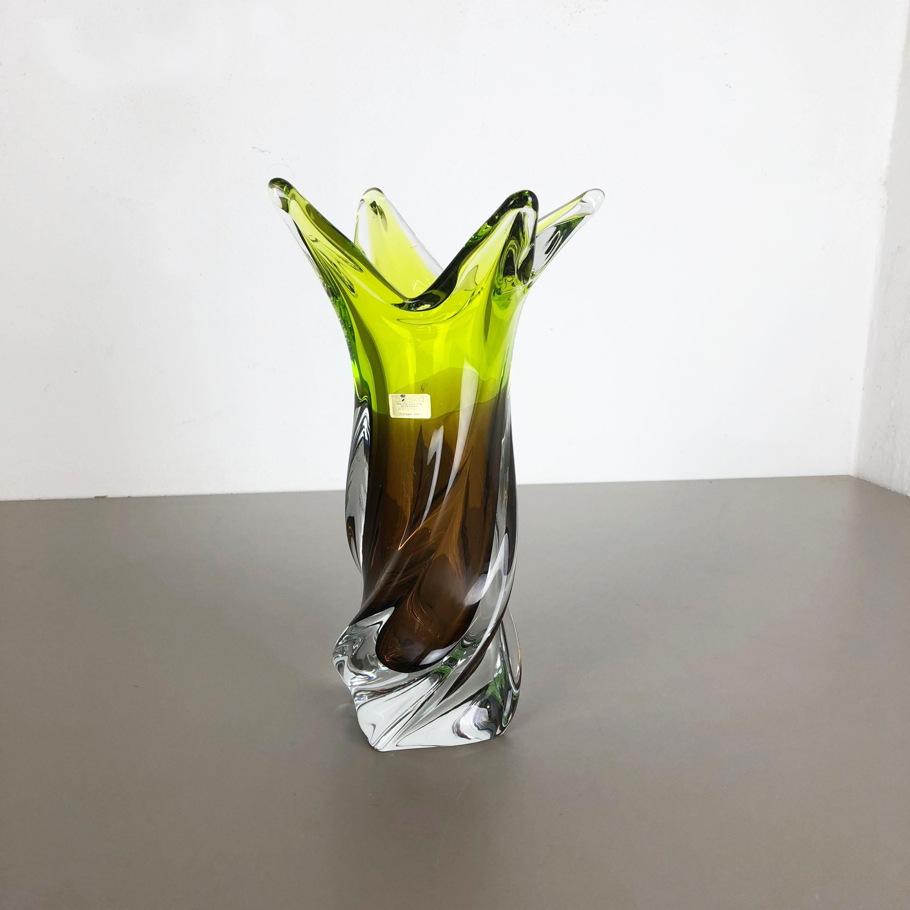 Article:

Glass vase


Producer:

Joska Waldglashütte Bodenmais, Germany 


Decade:

1970s



Original super rare vintage vase produced by Joska Waldglashütte in Germany. The vase produced in the 1970s and has a fantastic one of a