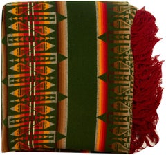 Large Vintage Green Pendleton Blanket
