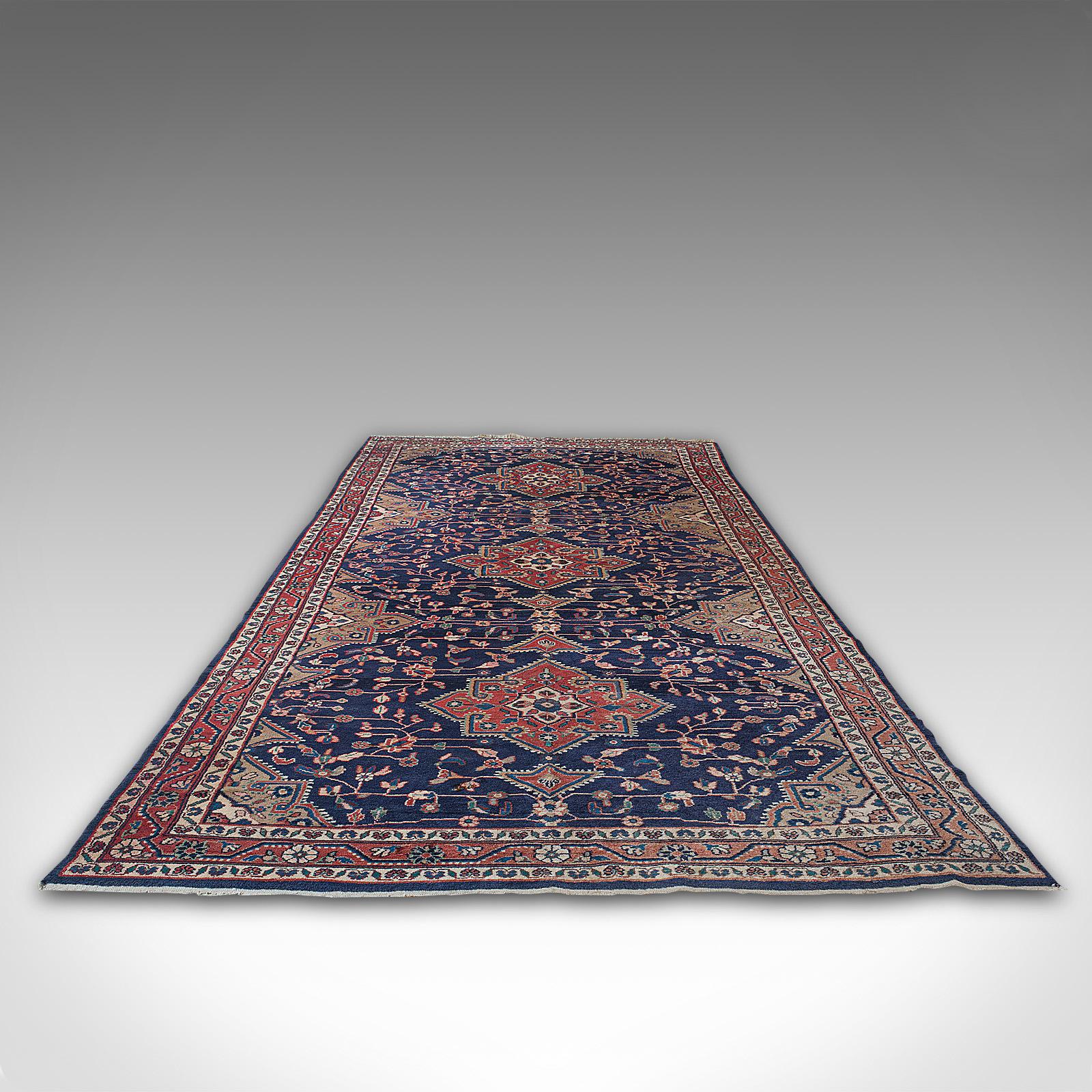 This is a large vintage Hamadan hall carpet. A Persian, quality lounge or hallway rug, dating to the mid-20th century, circa 1950.

Ideal for the spacious room or reception at 183cm (72”) x 397cm (156.25”)
Displays a desirable aged patina, light