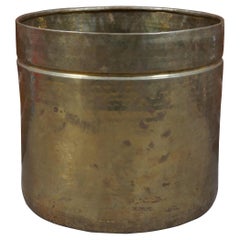 Large Vintage Hammered Brass Bucket Pot Cauldron Planter India Exotics