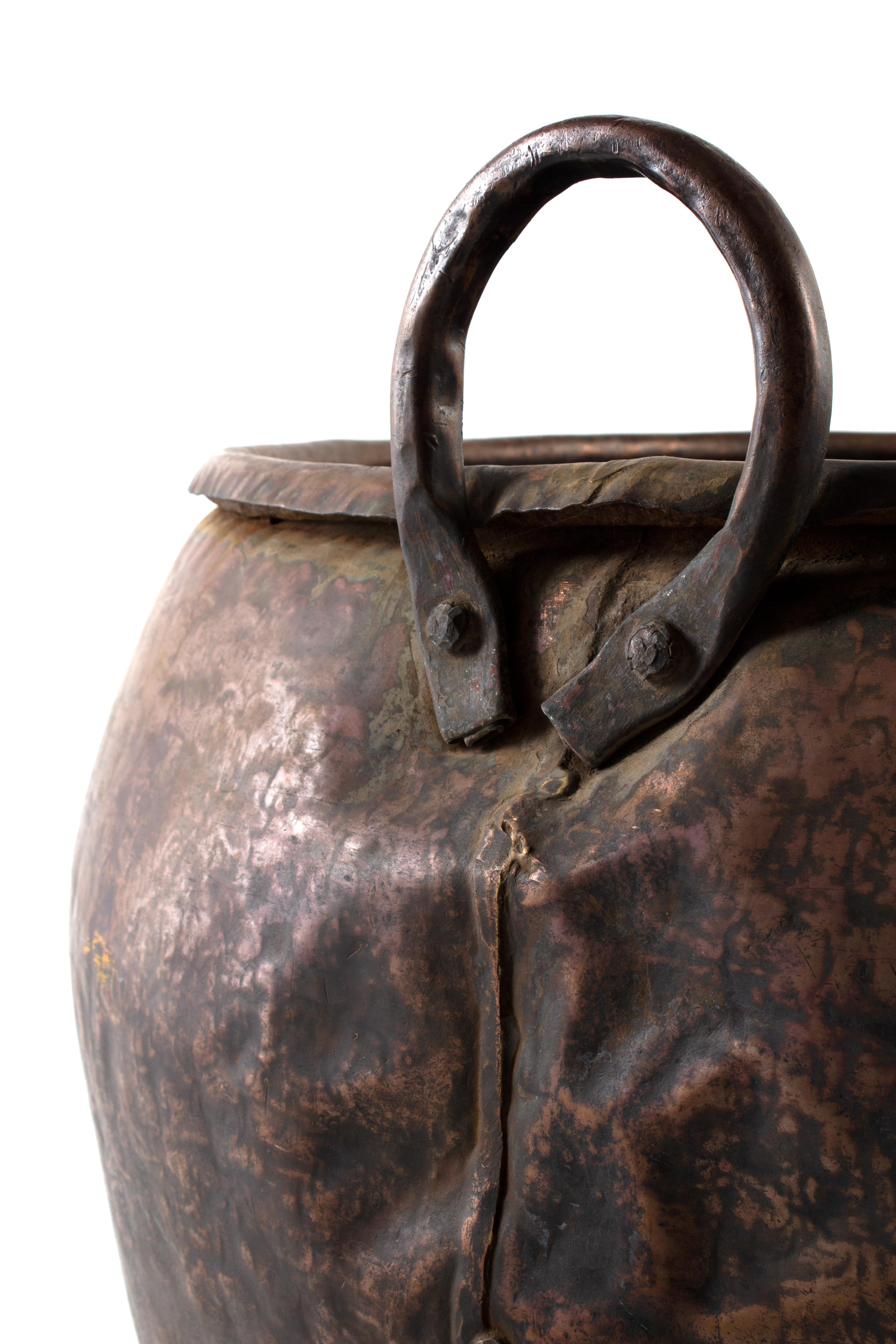 large vintage copper pot