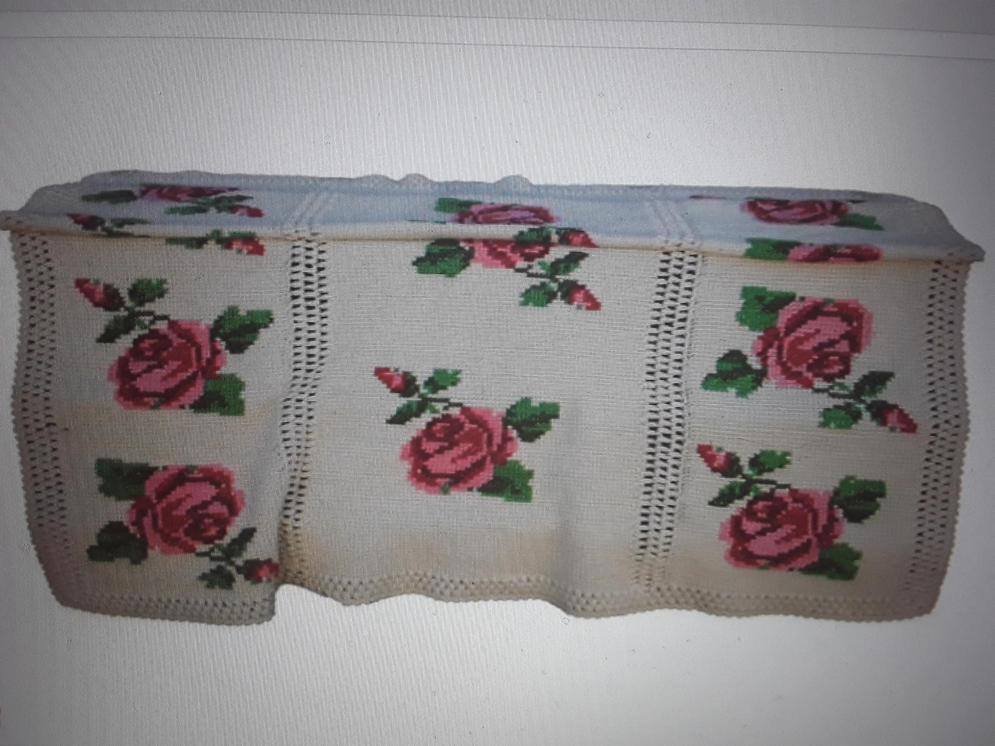 Mid-20th Century Large Vintage Hand Crochet Blanket 