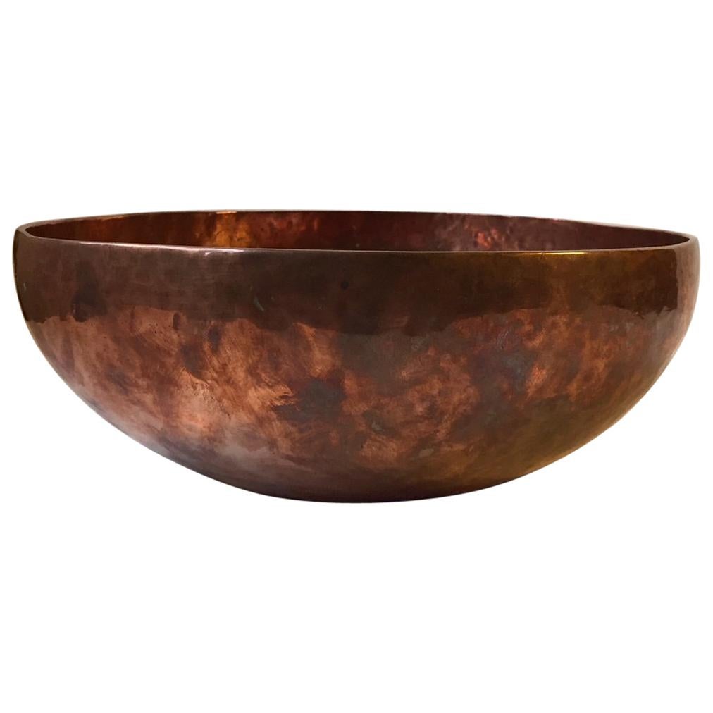 Large Vintage Hand-Hammered Copper Chakra, Singing Bowl, Chö-Pa, Tibet 1970s