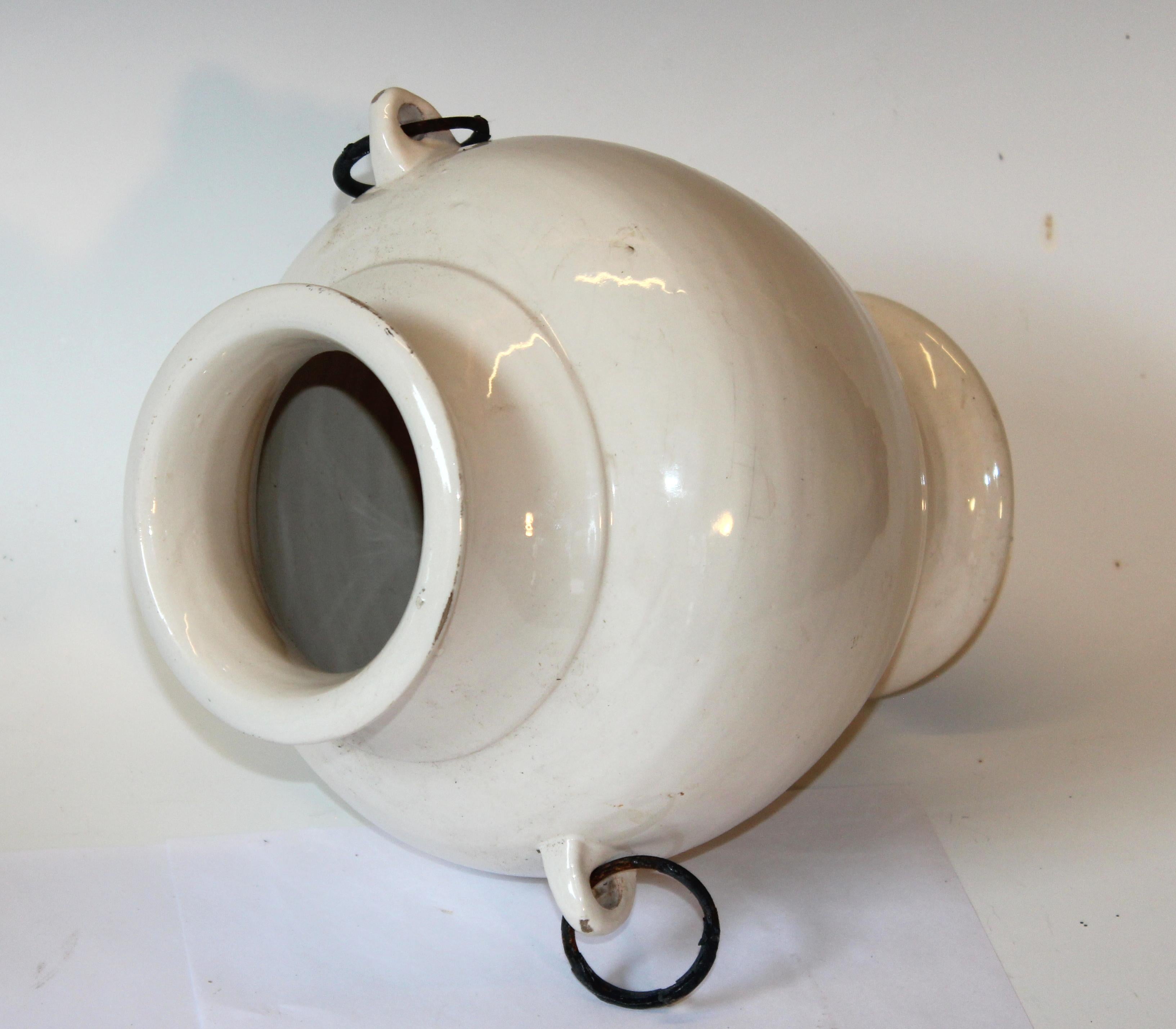 20th Century Large Vintage Hand Turned Italian Faience Majolica Art Pottery Studio Vase