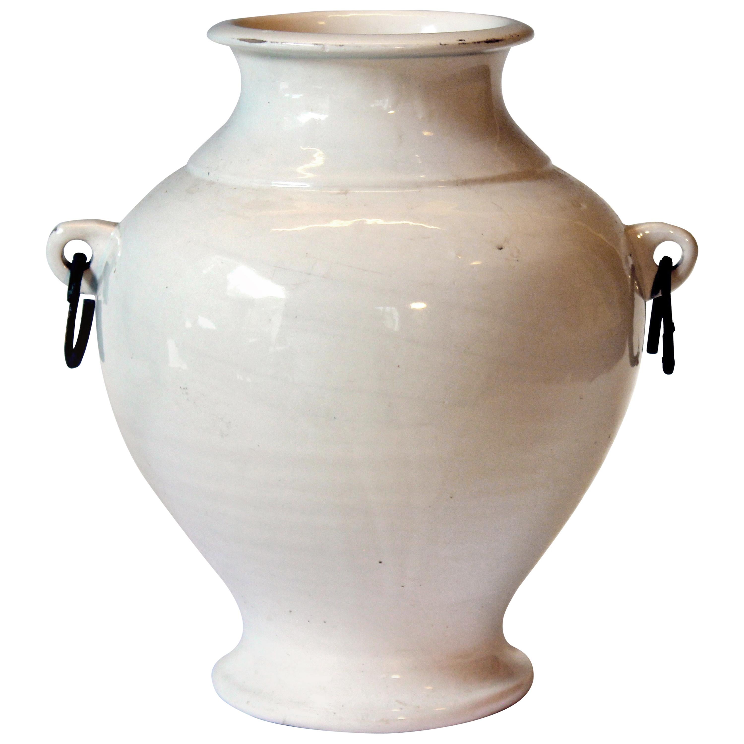 Large Vintage Hand Turned Italian Faience Majolica Art Pottery Studio Vase