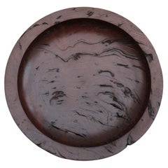 Large Vintage Hand Turned Red Gum Decorative Wooden Bowl