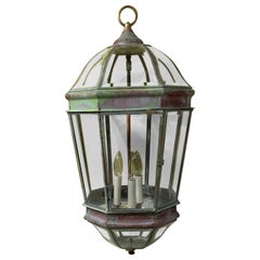 Large Vintage Handcrafted Hanging Brass Lantern or Pendent