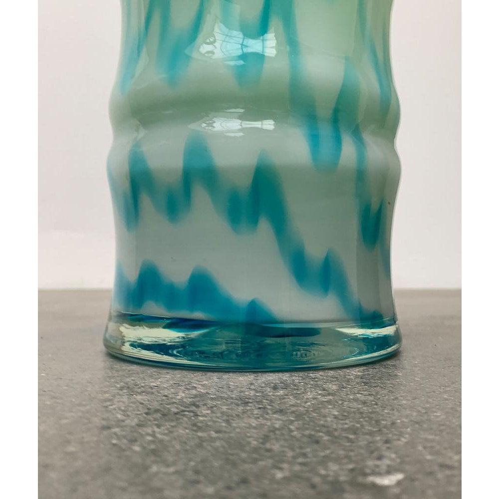 Large Vintage Handmade Glass Floor Vase For Sale 7