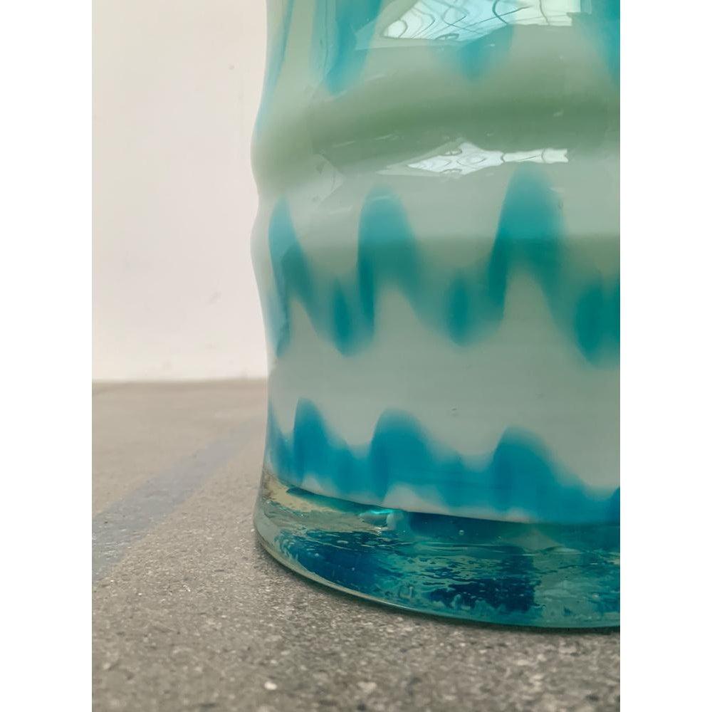 Large Vintage Handmade Glass Floor Vase For Sale 8