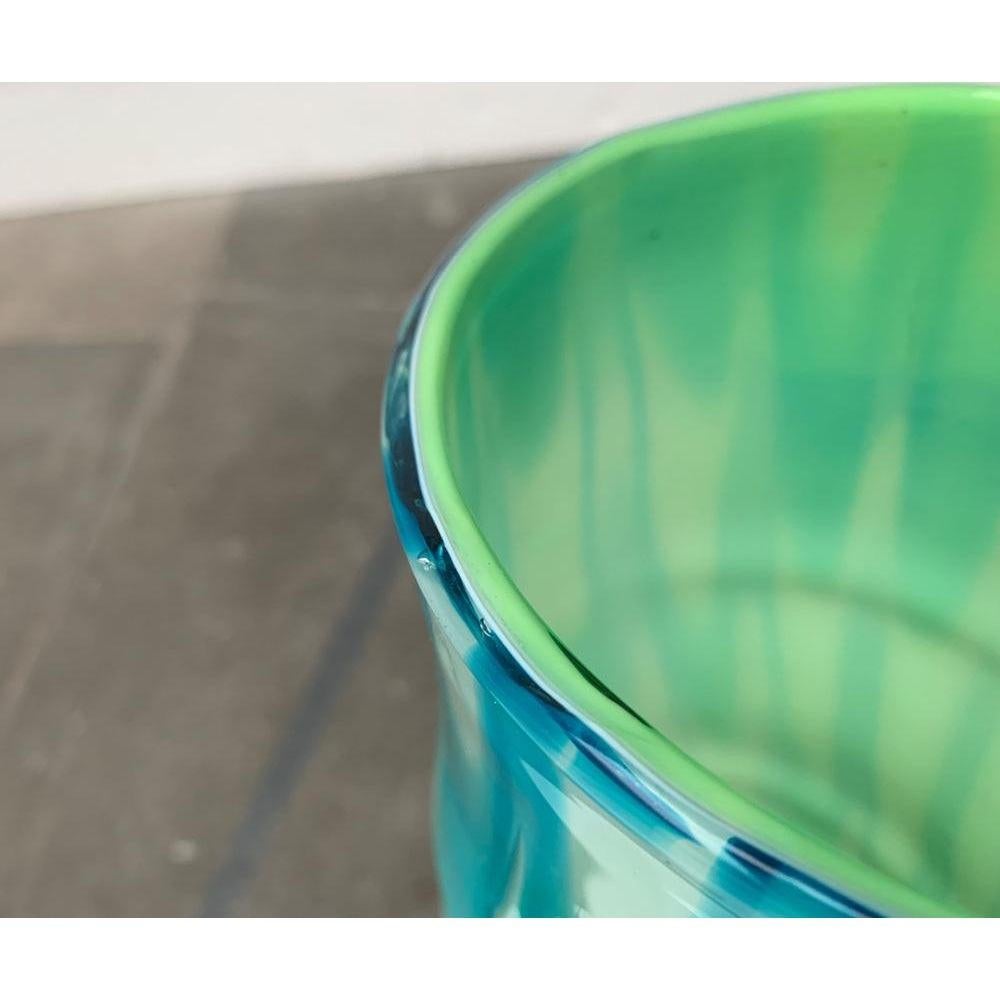 Large Vintage Handmade Glass Floor Vase For Sale 1
