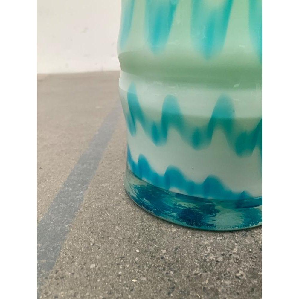 Large Vintage Handmade Glass Floor Vase For Sale 5