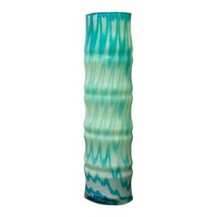 Large Vintage Handmade Glass Floor Vase