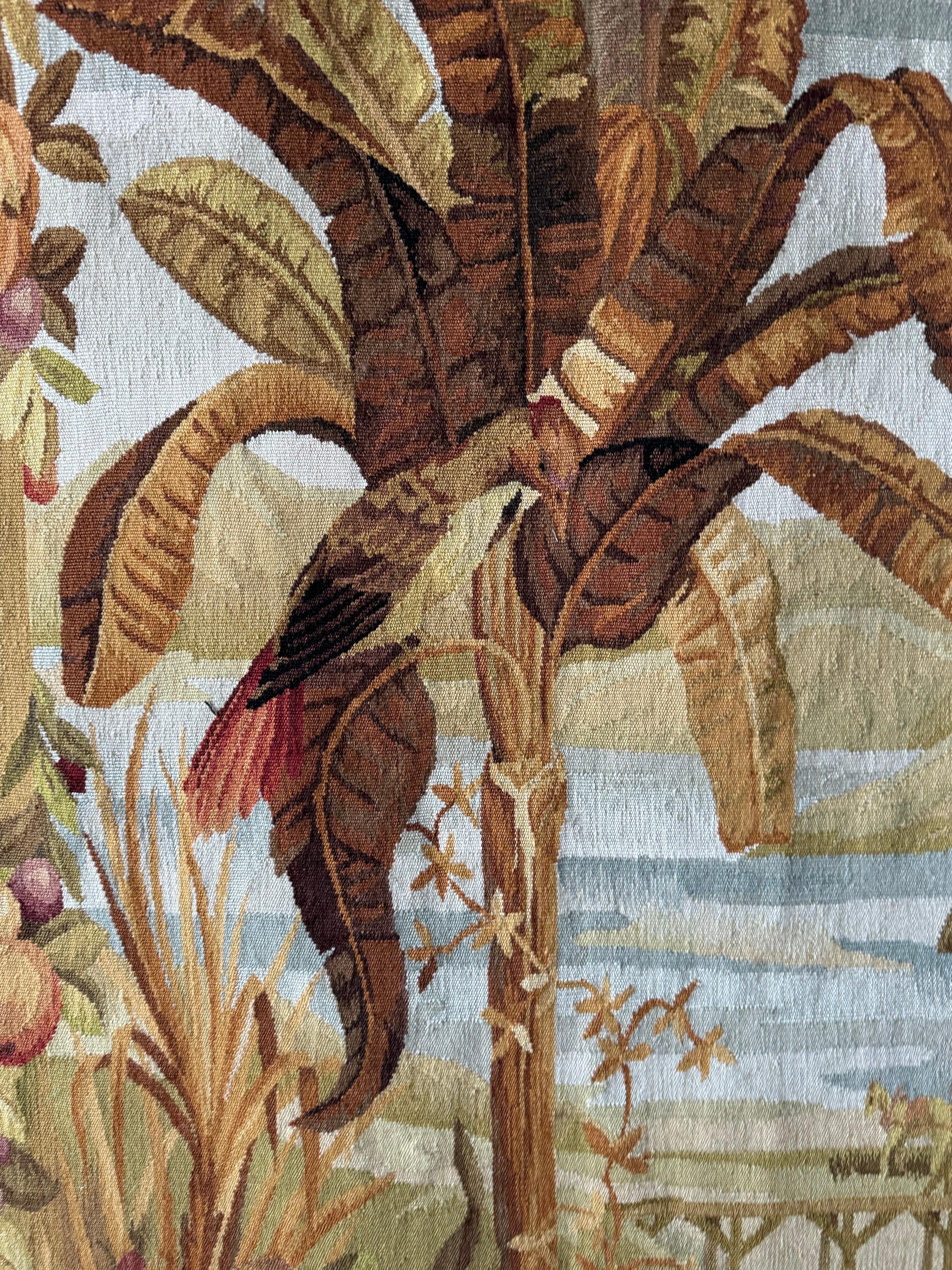 Large Vintage Handwoven Chinoiserie/Asian Tapestry For Sale 3
