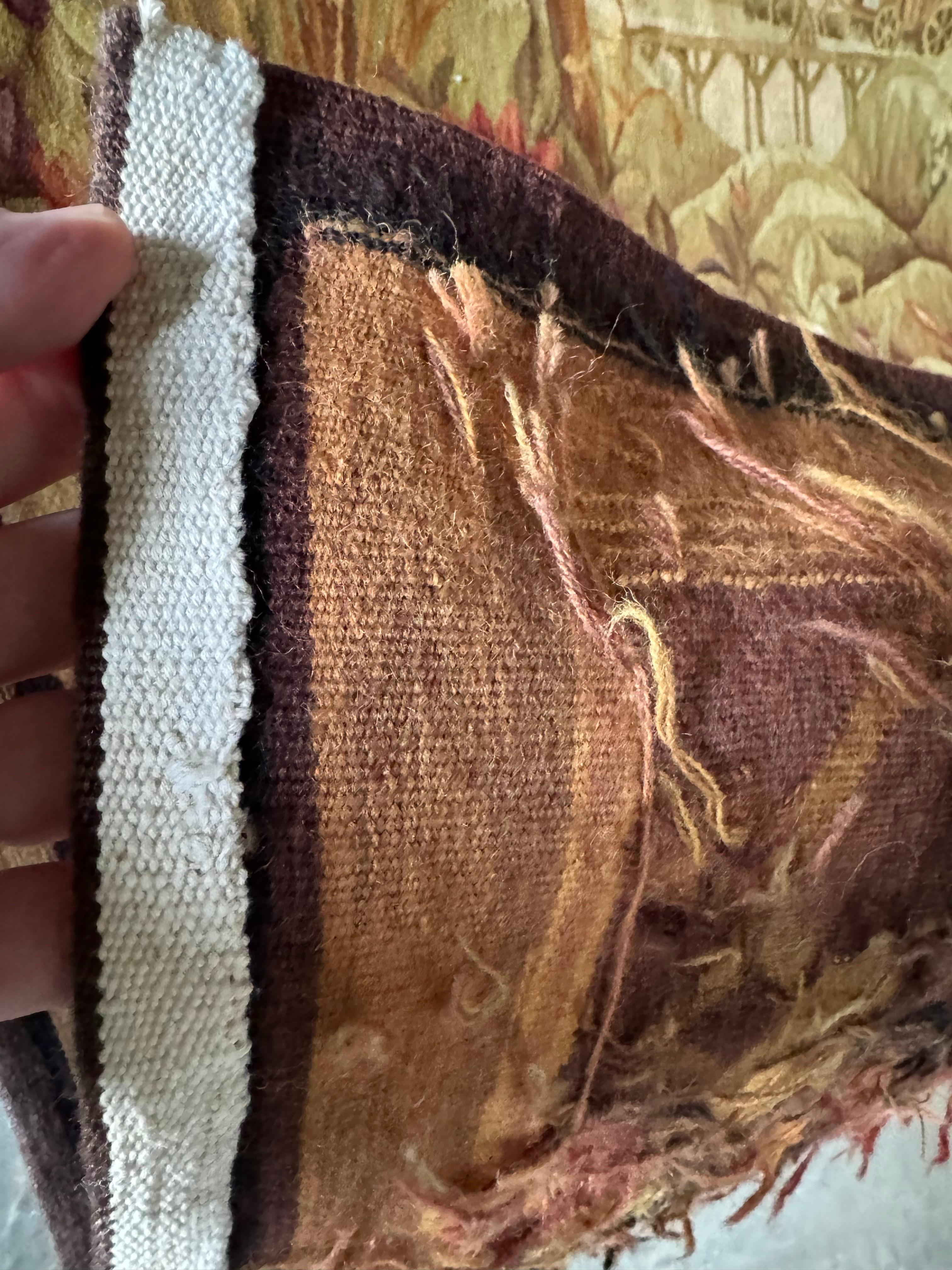 Large Vintage Handwoven Chinoiserie/Asian Tapestry For Sale 11