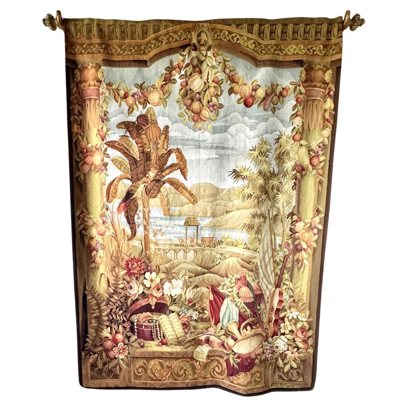 Large Vintage Handwoven Chinoiserie/Asian Tapestry