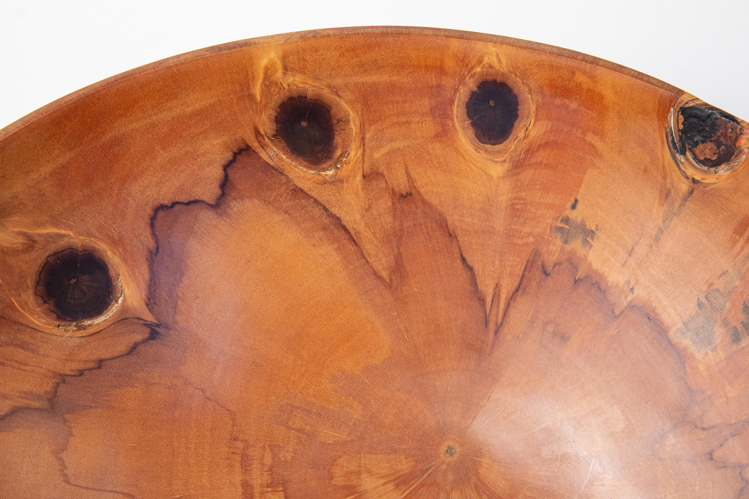 Large Hawaiian Turned Wood Art Bowl by Syd Vierra For Sale 5