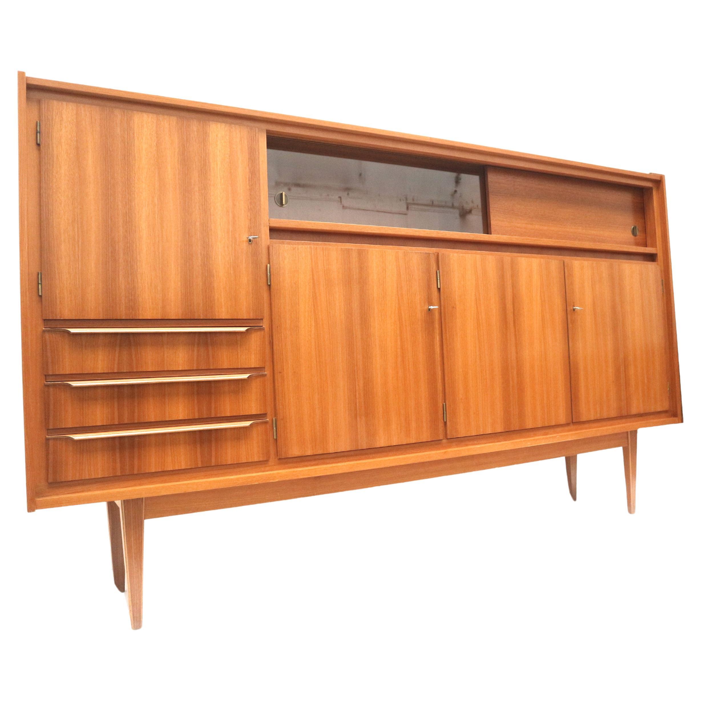 Large vintage high sideboard / highboard made in the 60s For Sale