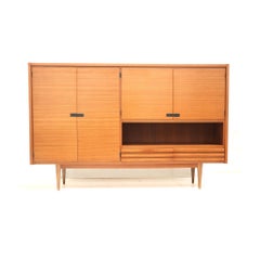 Large vintage highboard sideboard / wall unit made of teak from the 1960s