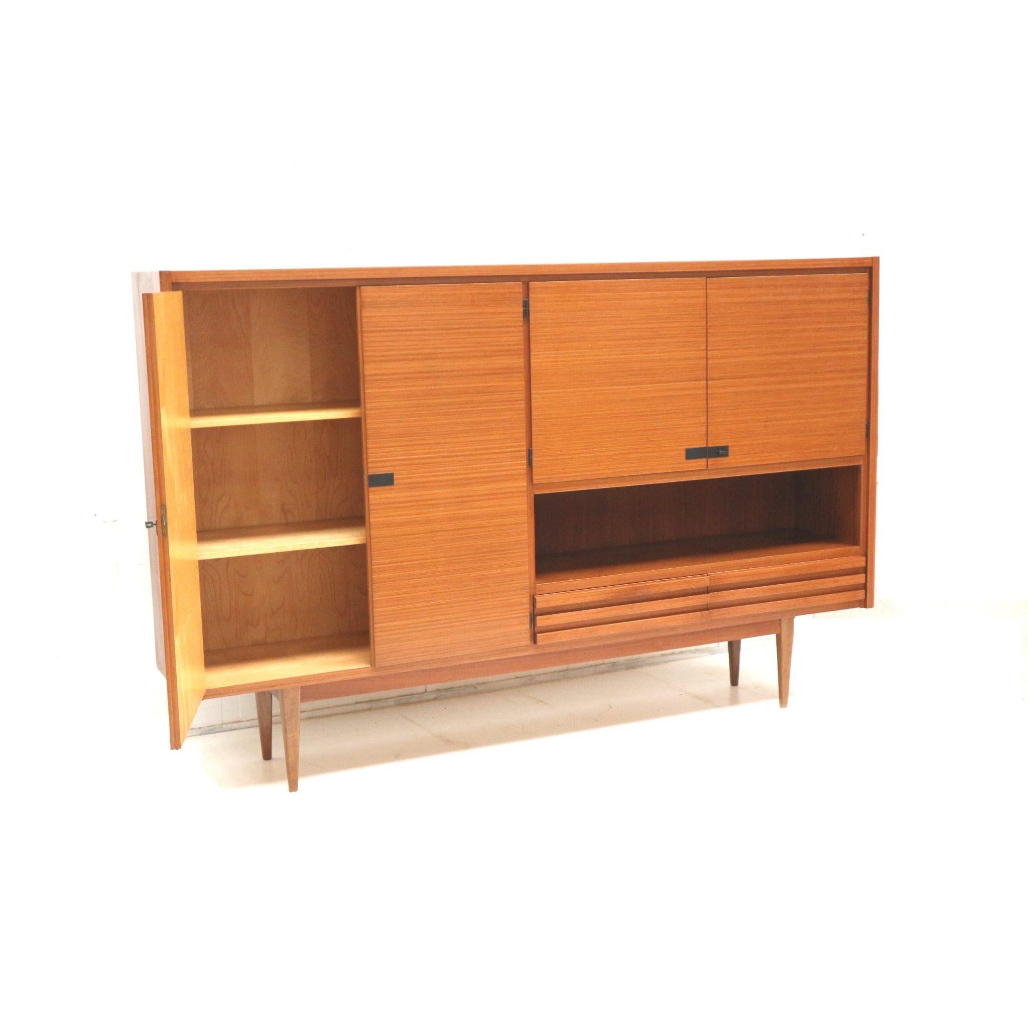 Large vintage highboard sideboard / wall unit made of teak from the 1960s For Sale 2