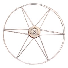 Large Vintage Hollywood Decor Aluminum "Star Spindle" Film Reel