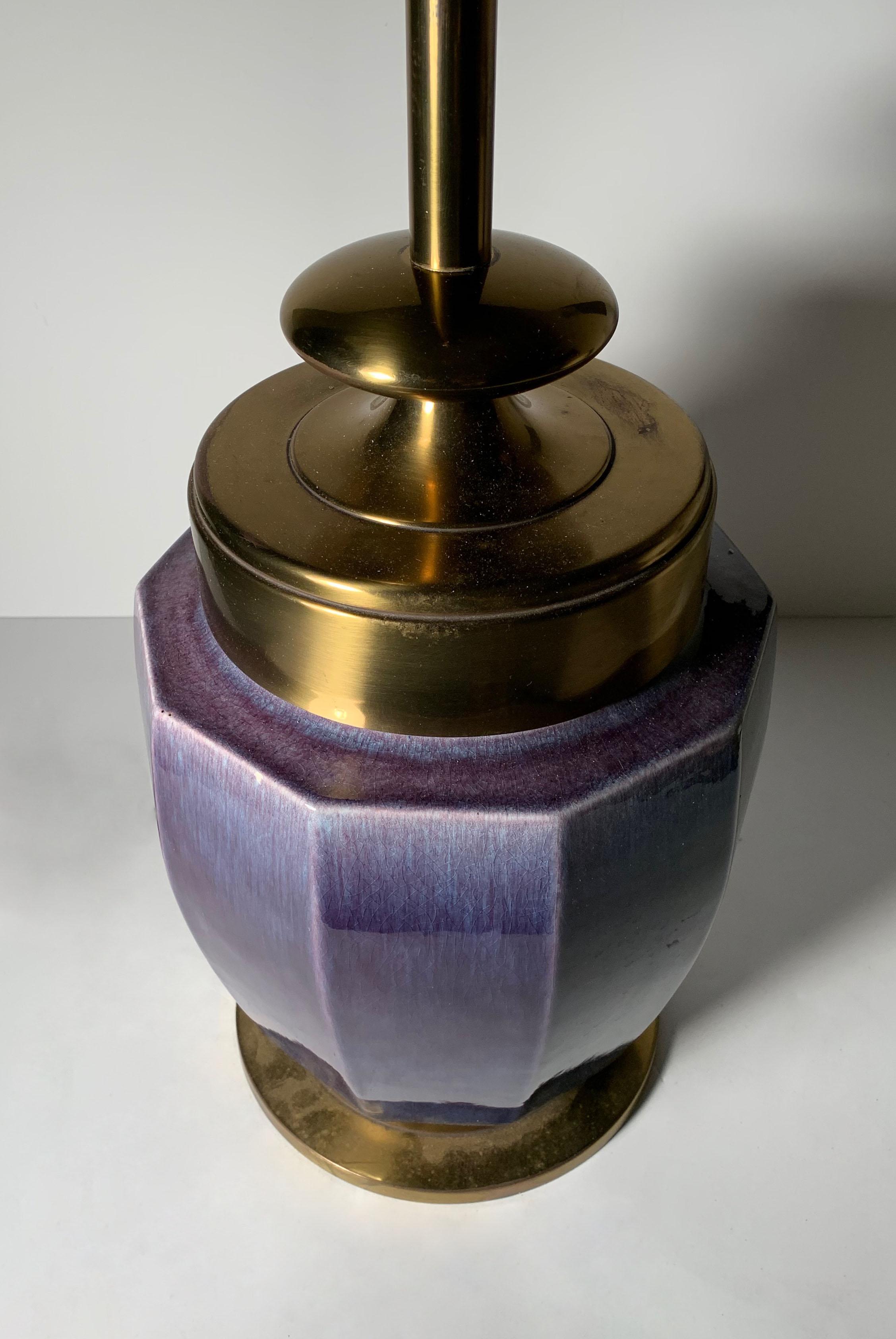 20ième siècle Grande lampe vintage en céramique Stiffel Hollywood Regency en vente