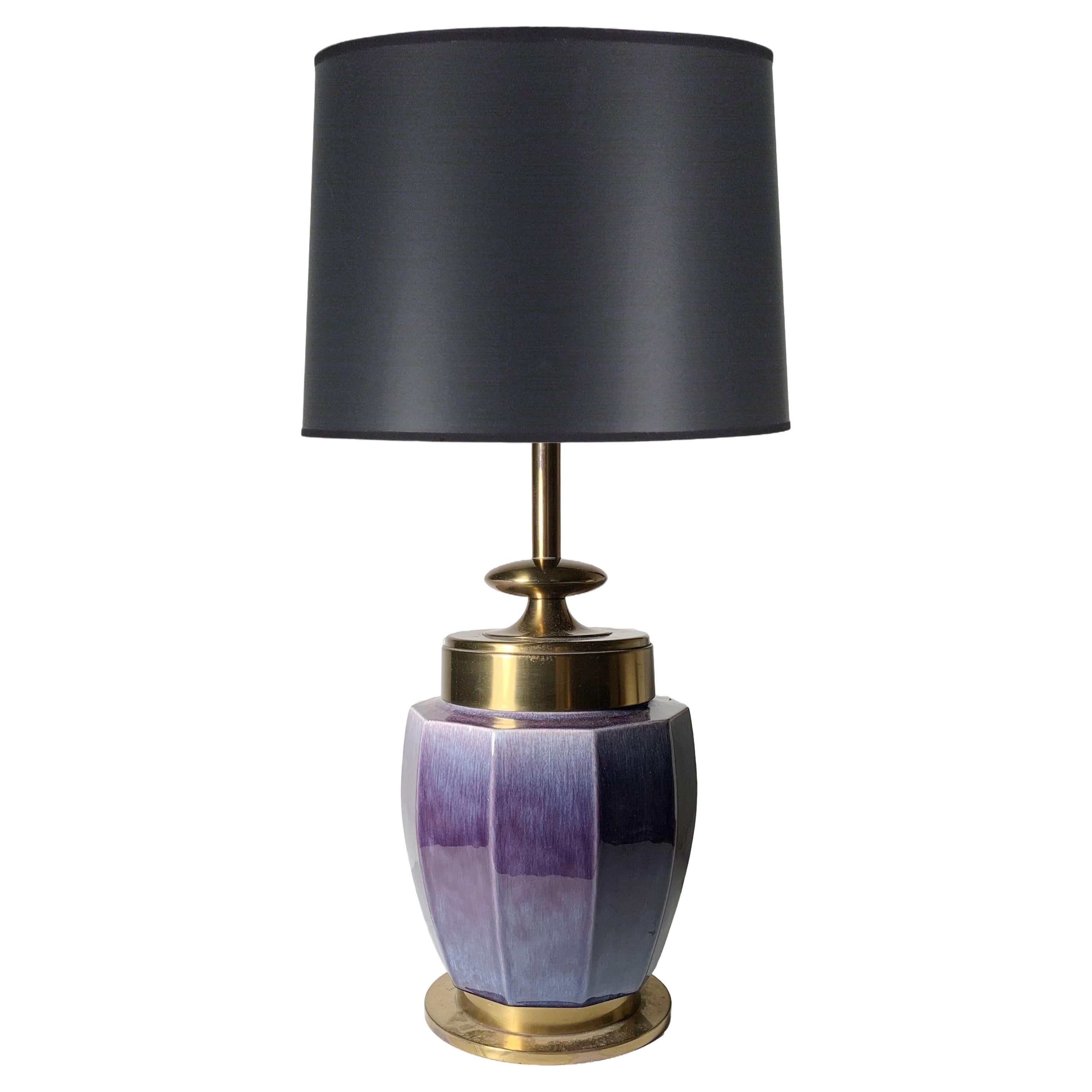 Grande lampe vintage en céramique Stiffel Hollywood Regency en vente