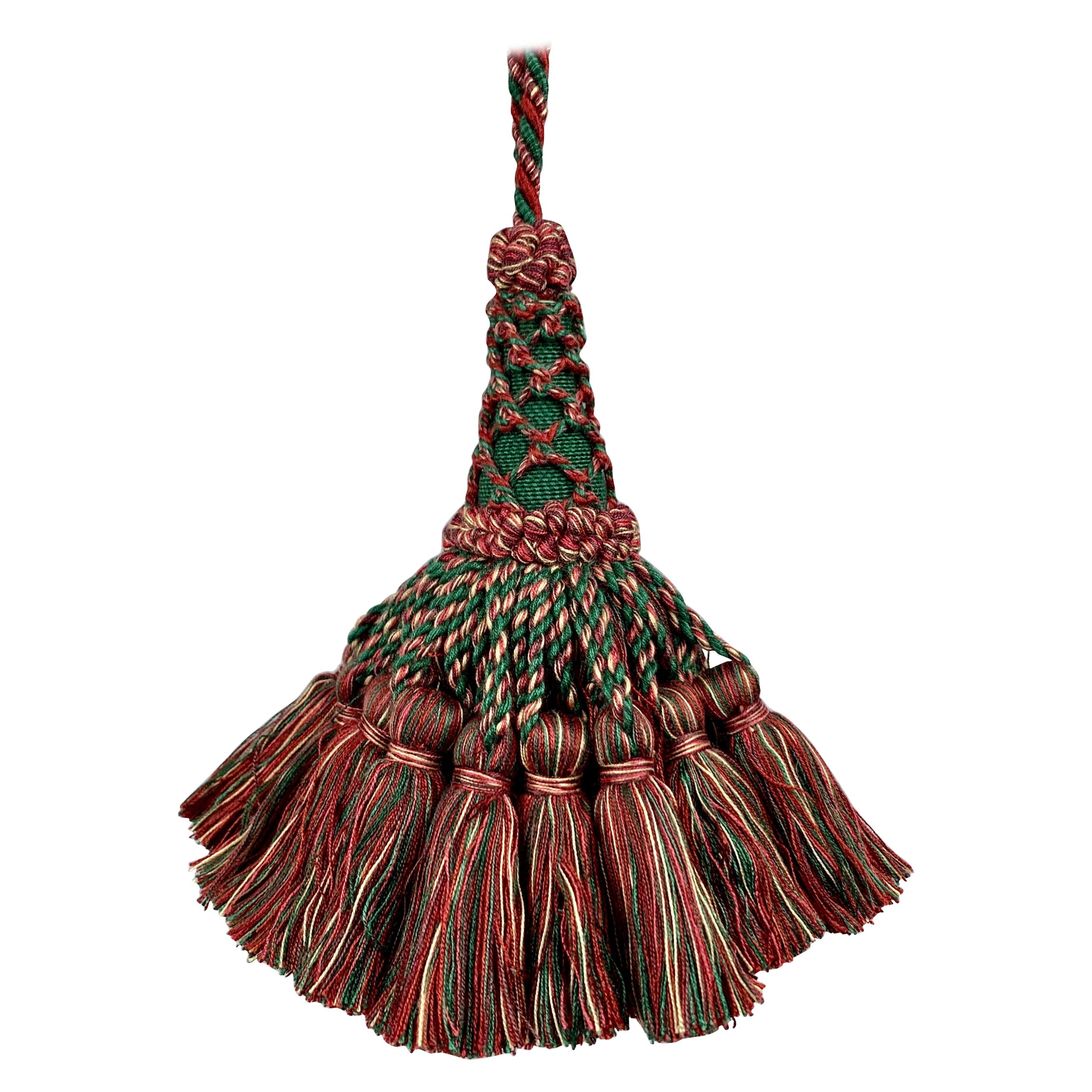  Large Key Tassel in Red and Green by  Houlés of Paris