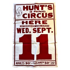 The Vintage Circa Vintage 3 Ring Circus Date Poster 28" x 42", circa 1920's