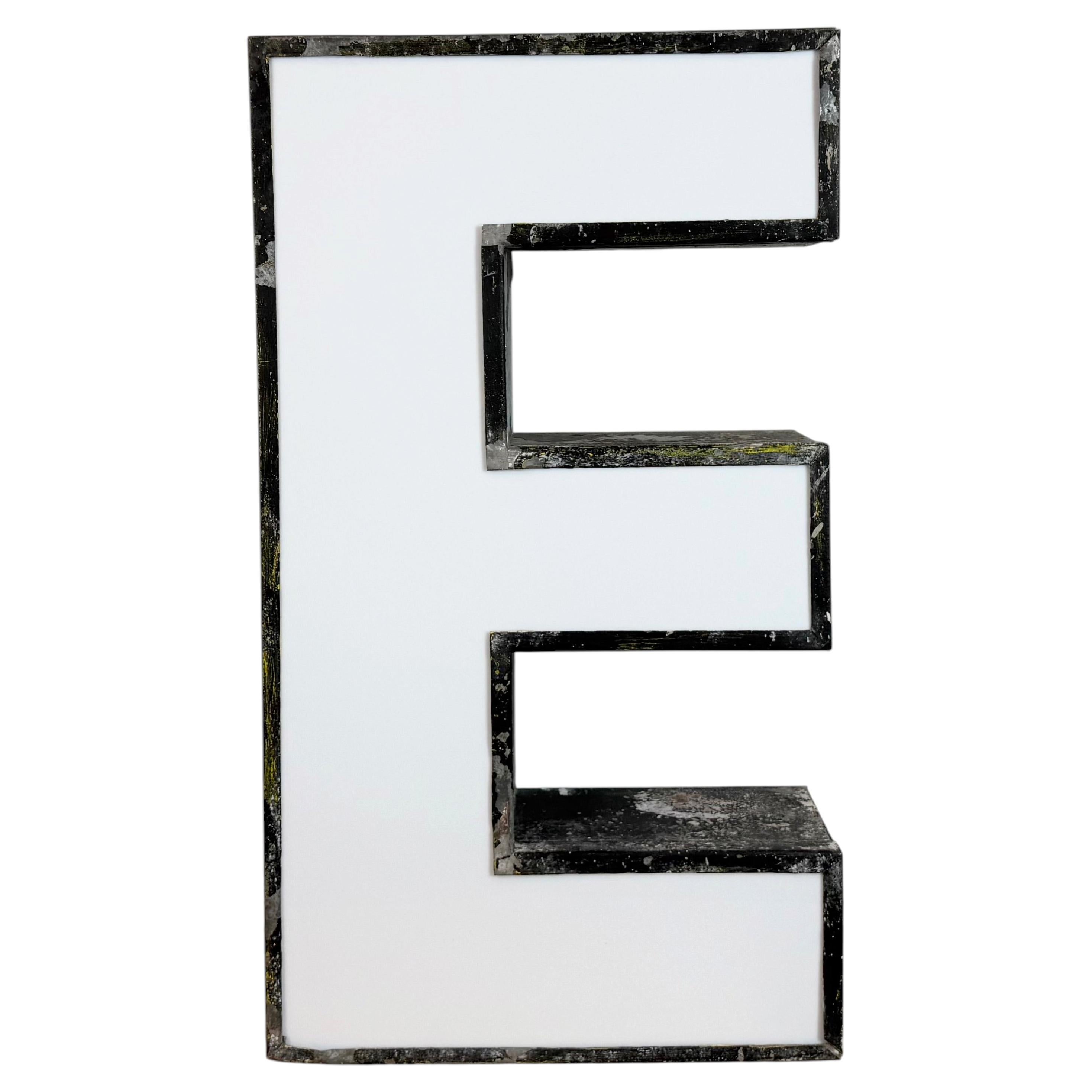 Large Vintage Illuminated Advertising Letter E , 1960s
